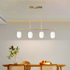 Valentina Modern Glass Linear Lantern Chandelier Dining Room