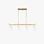 Valentina Modern Glass Linear Lantern Chandelier Dining Room
