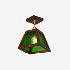 Radia Ceiling Light Wood Glass Vintage