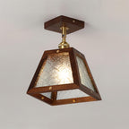 Radia Ceiling Light Wood Glass Vintage