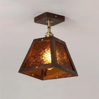Radia Ceiling Light Wood Glass Vintage