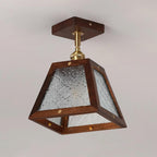 Radia Ceiling Light Wood Glass Vintage
