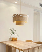 Raffine Pendant Lamp with Jute Drum & Beaded