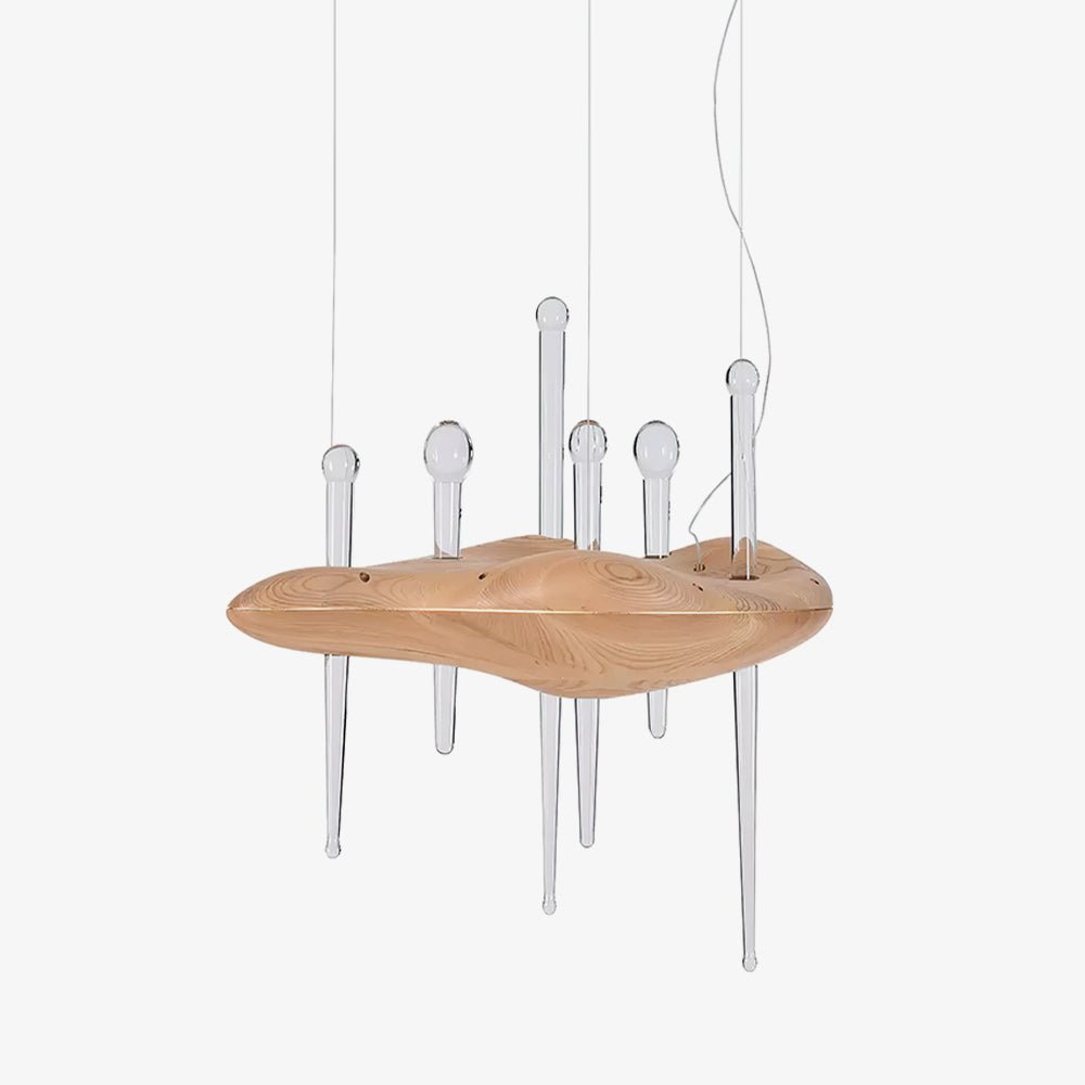 Umare Whimsical Oak Glass Pendant Light
