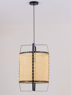 Solara Pendant Lamp Rattan Cane Frame Industrial