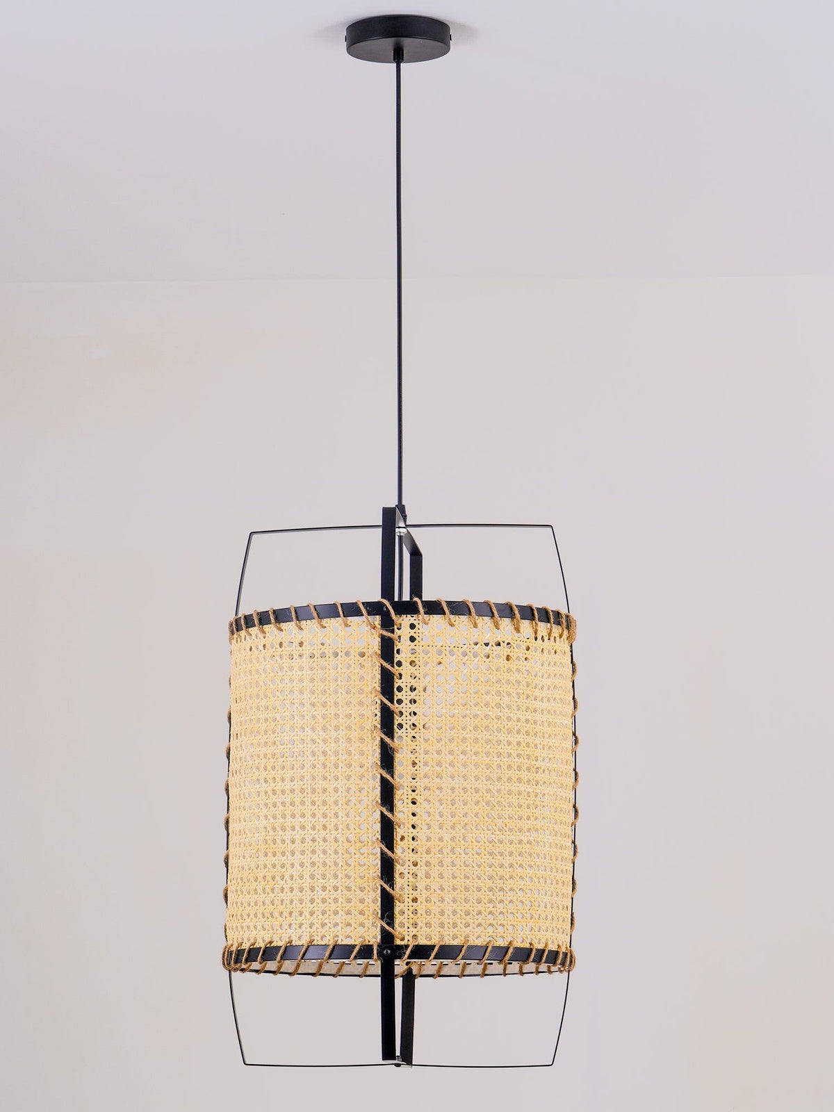 Solara Pendant Lamp Rattan Cane Frame Industrial
