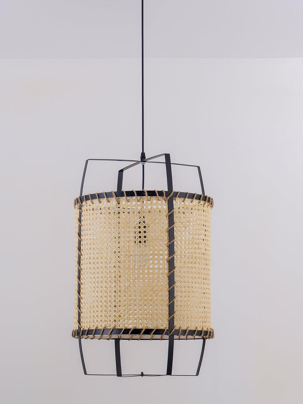 Solara Pendant Lamp Rattan Cane Frame Industrial