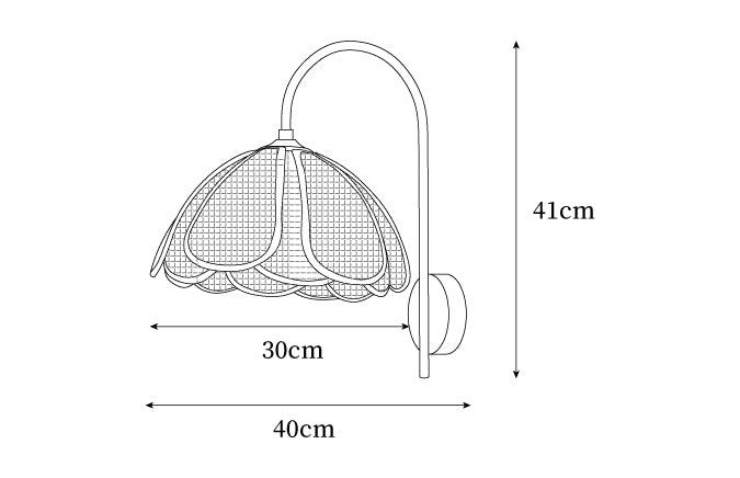 Edria Petal-Shaped Rattan Wall Lamp
