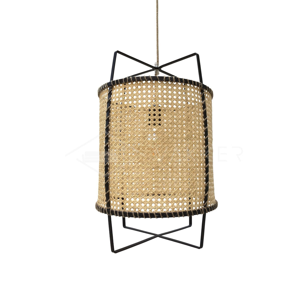 Solara Pendant Lamp Rattan Cane Frame Industrial