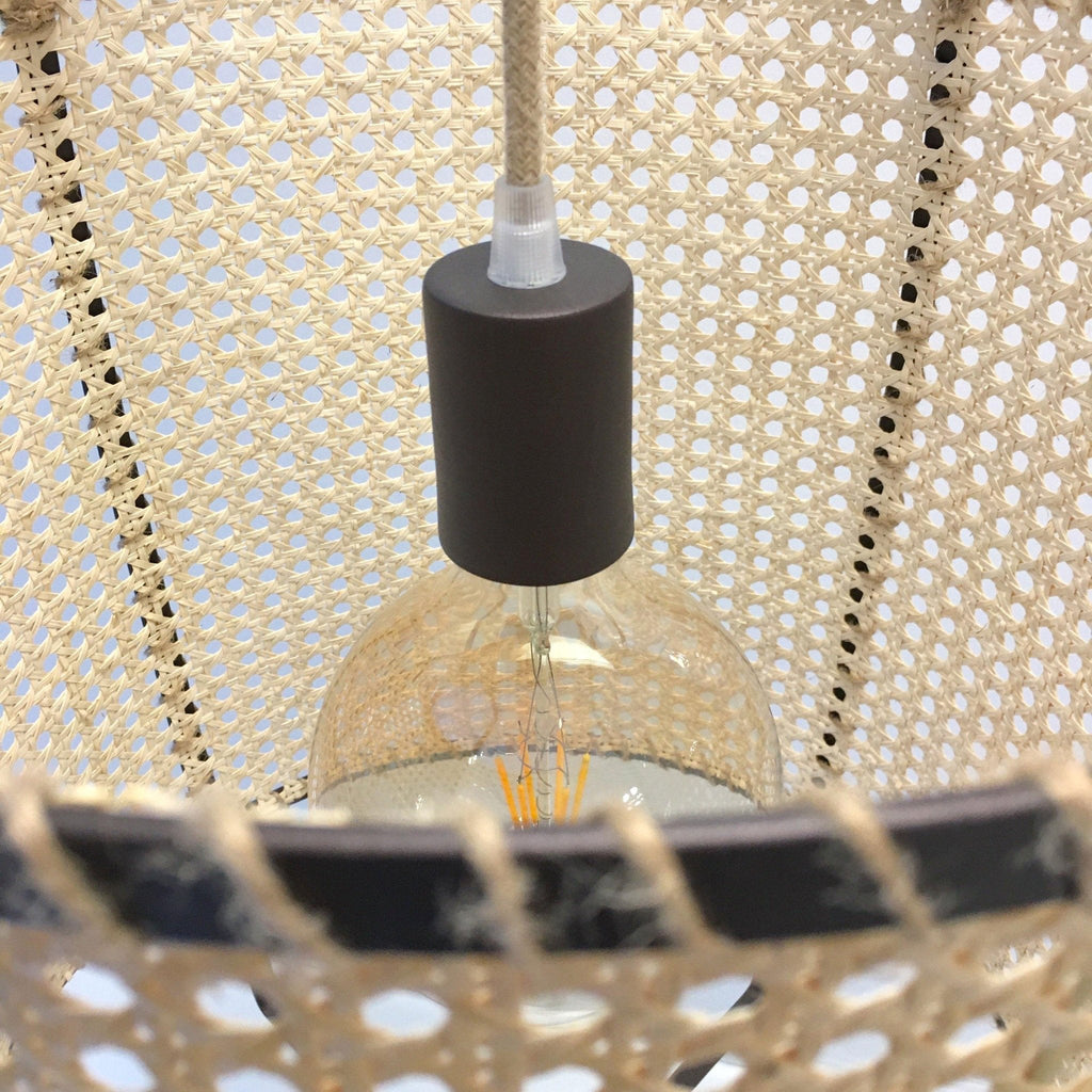 Solara Pendant Lamp Rattan Cane Frame Industrial