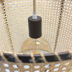 Solara Pendant Lamp Rattan Cane Frame Industrial