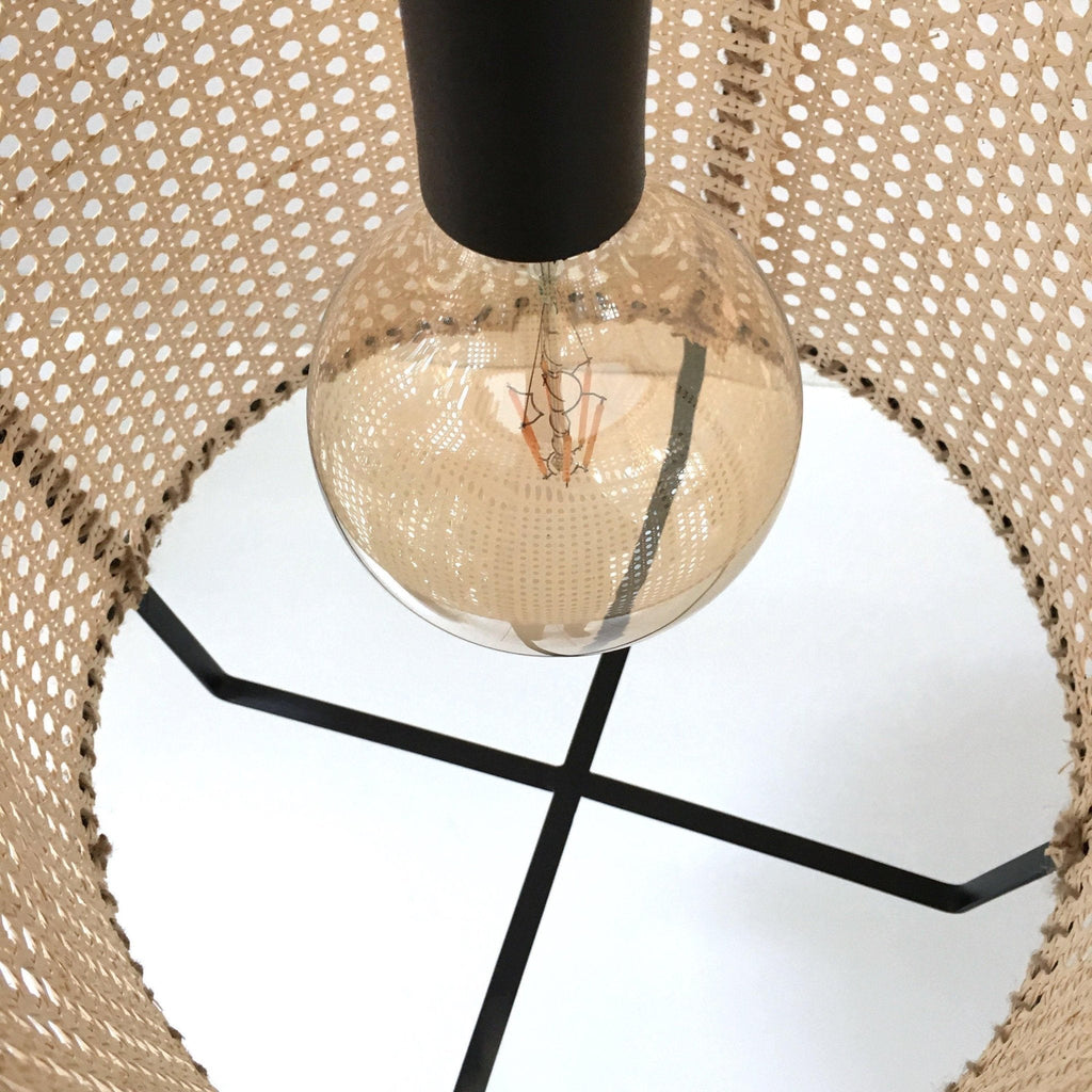 Solara Pendant Lamp Rattan Cane Frame Industrial