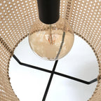 Solara Pendant Lamp Rattan Cane Frame Industrial