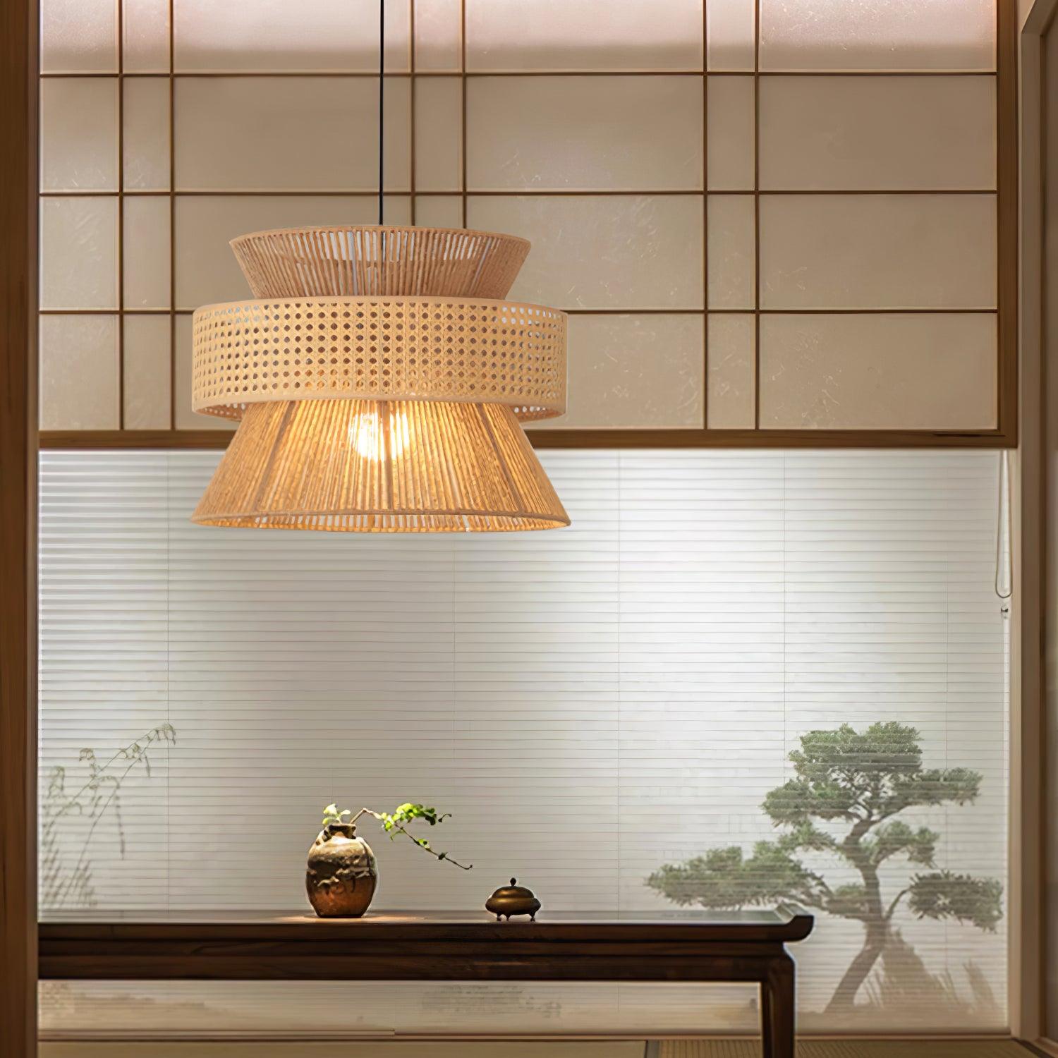 Ophelia Woven Rattan Pendant Light