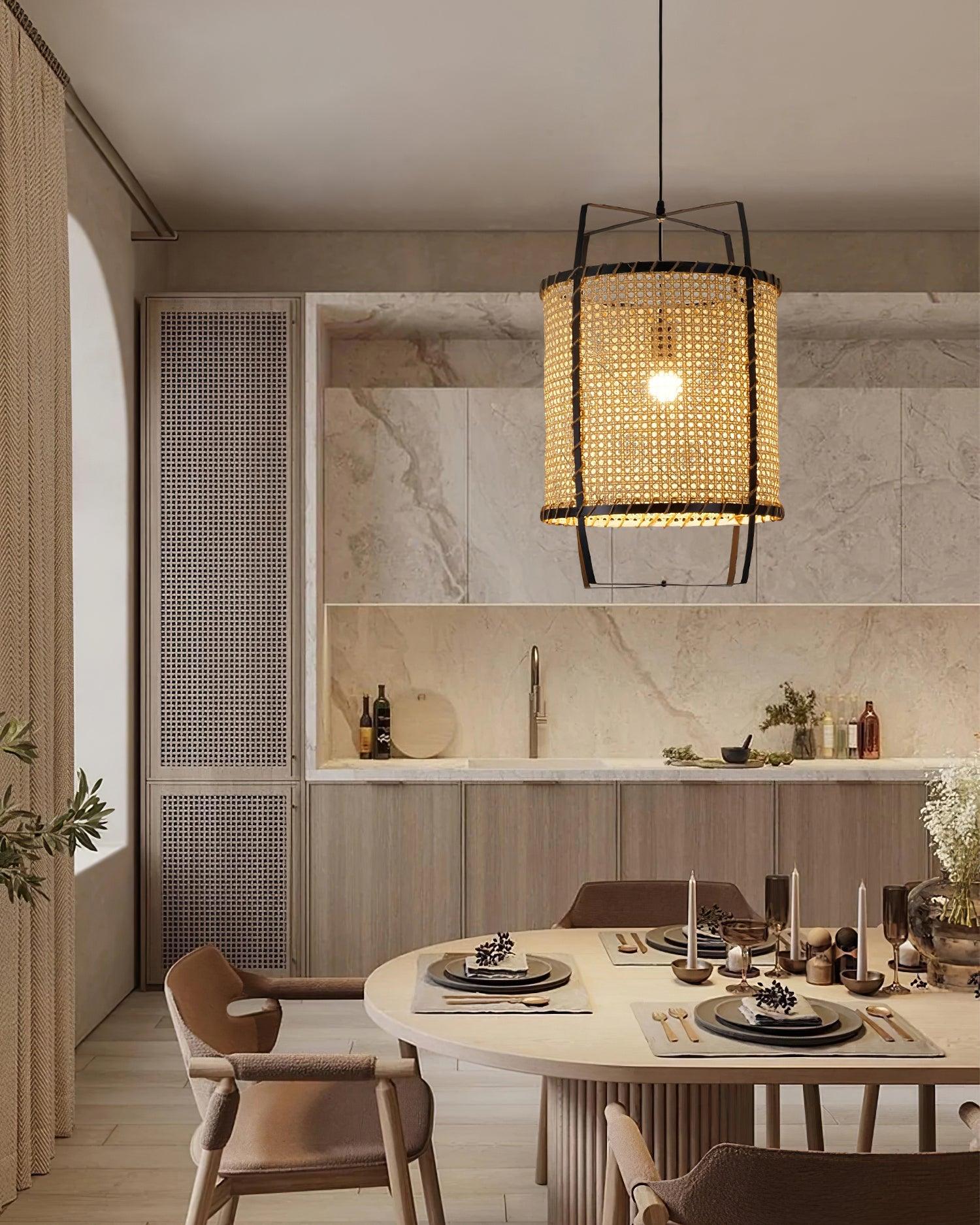 Meyda Pendant Lamp Rattan Woven Organic