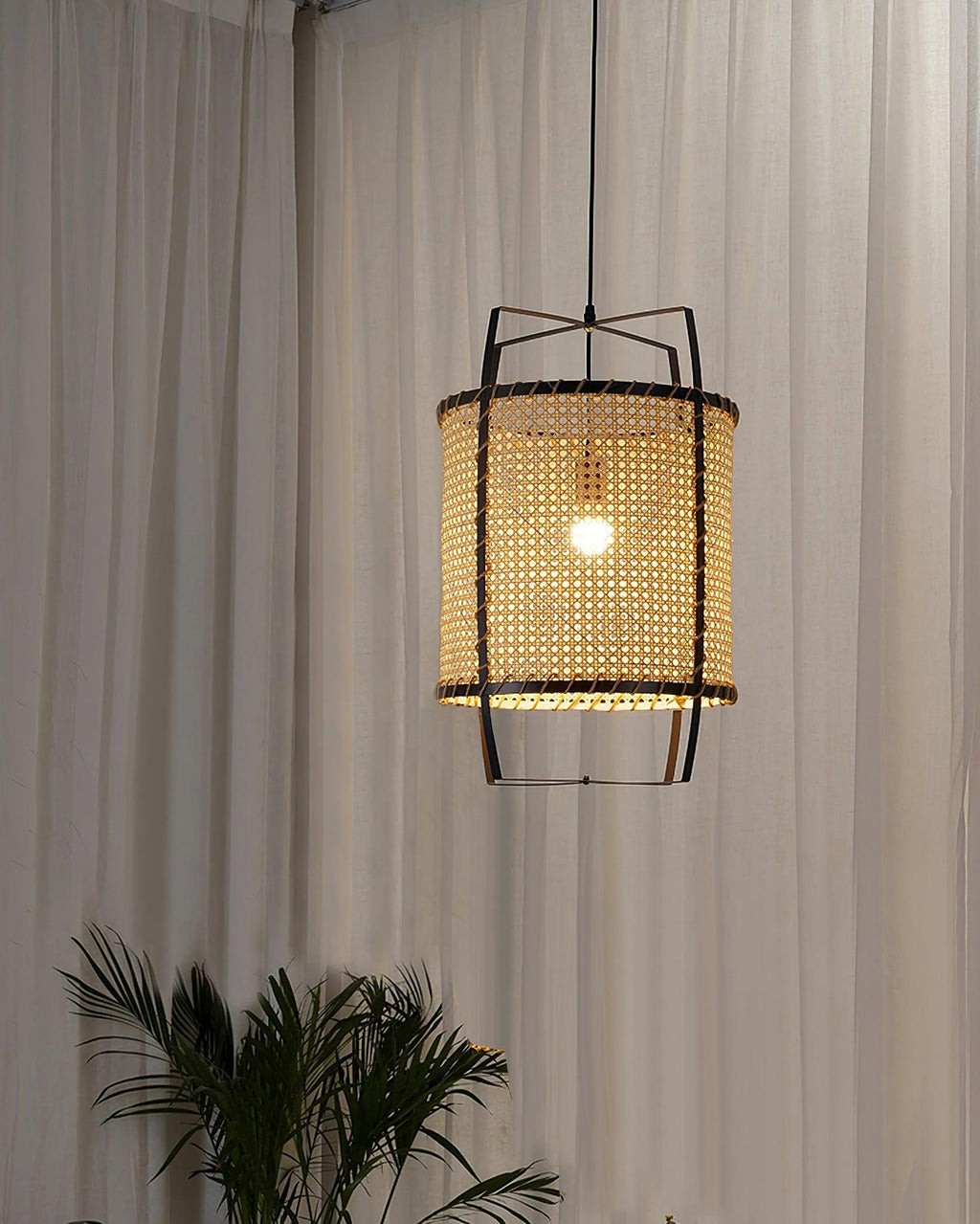 Meyda Pendant Lamp Rattan Woven Organic
