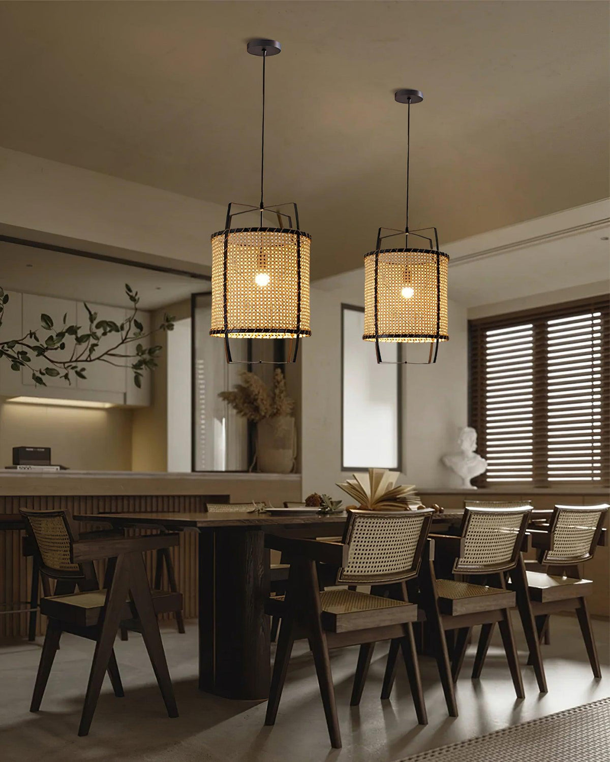 Meyda Pendant Lamp Rattan Woven Organic