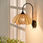 Edria Petal-Shaped Rattan Wall Lamp