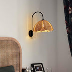 Edria Petal-Shaped Rattan Wall Lamp