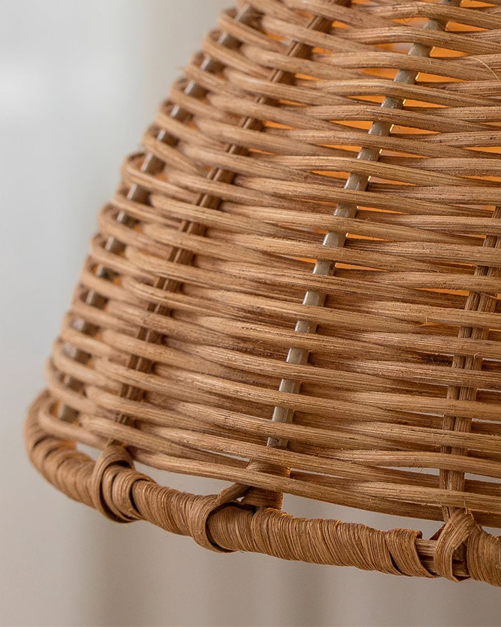 Pendant Lamp Rattan Shade and Body Cone Shape Natural Minimalist