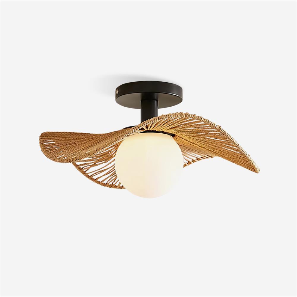 Fynora Woven Semi Flush Ceiling Light