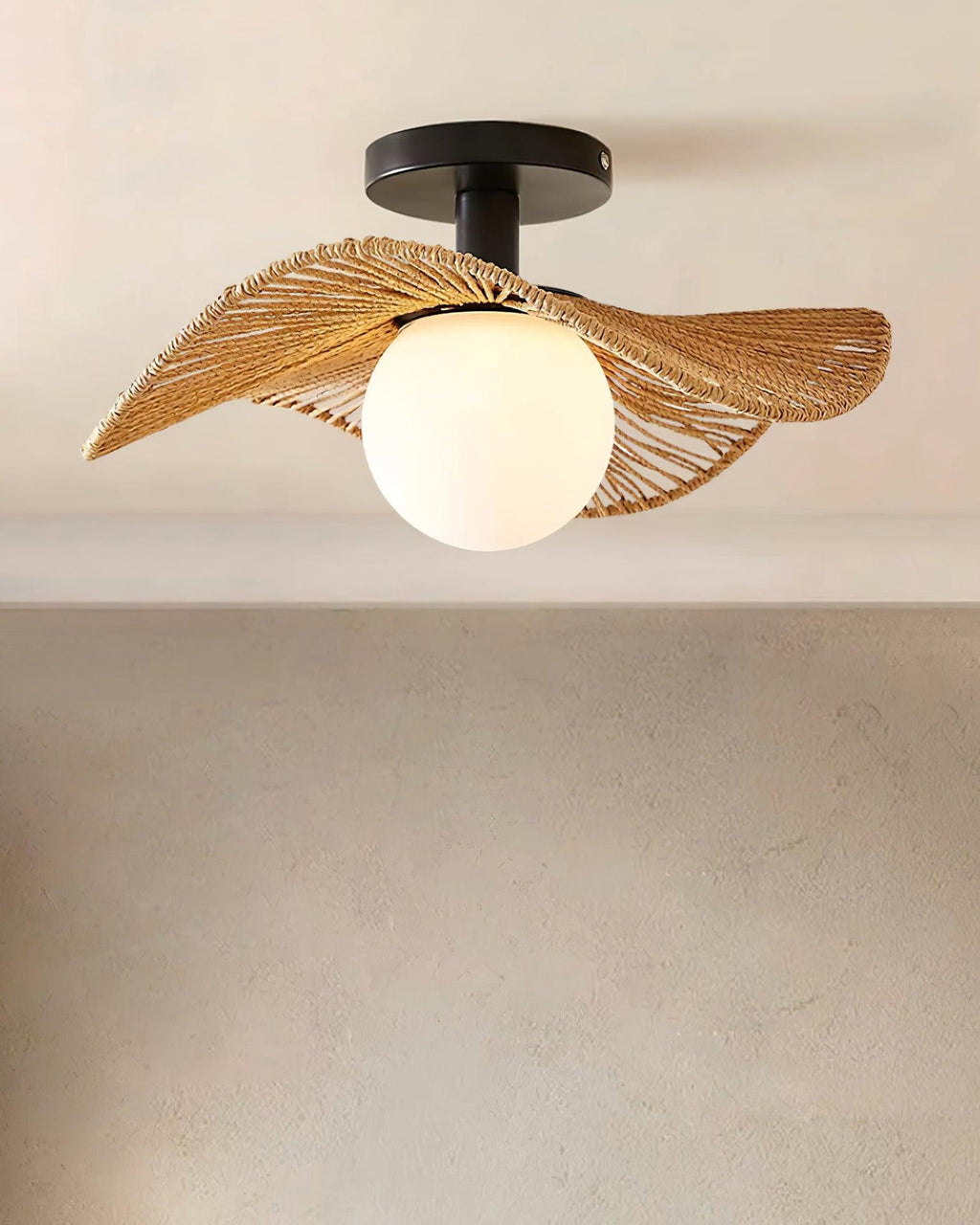 Fynora Woven Semi Flush Ceiling Light