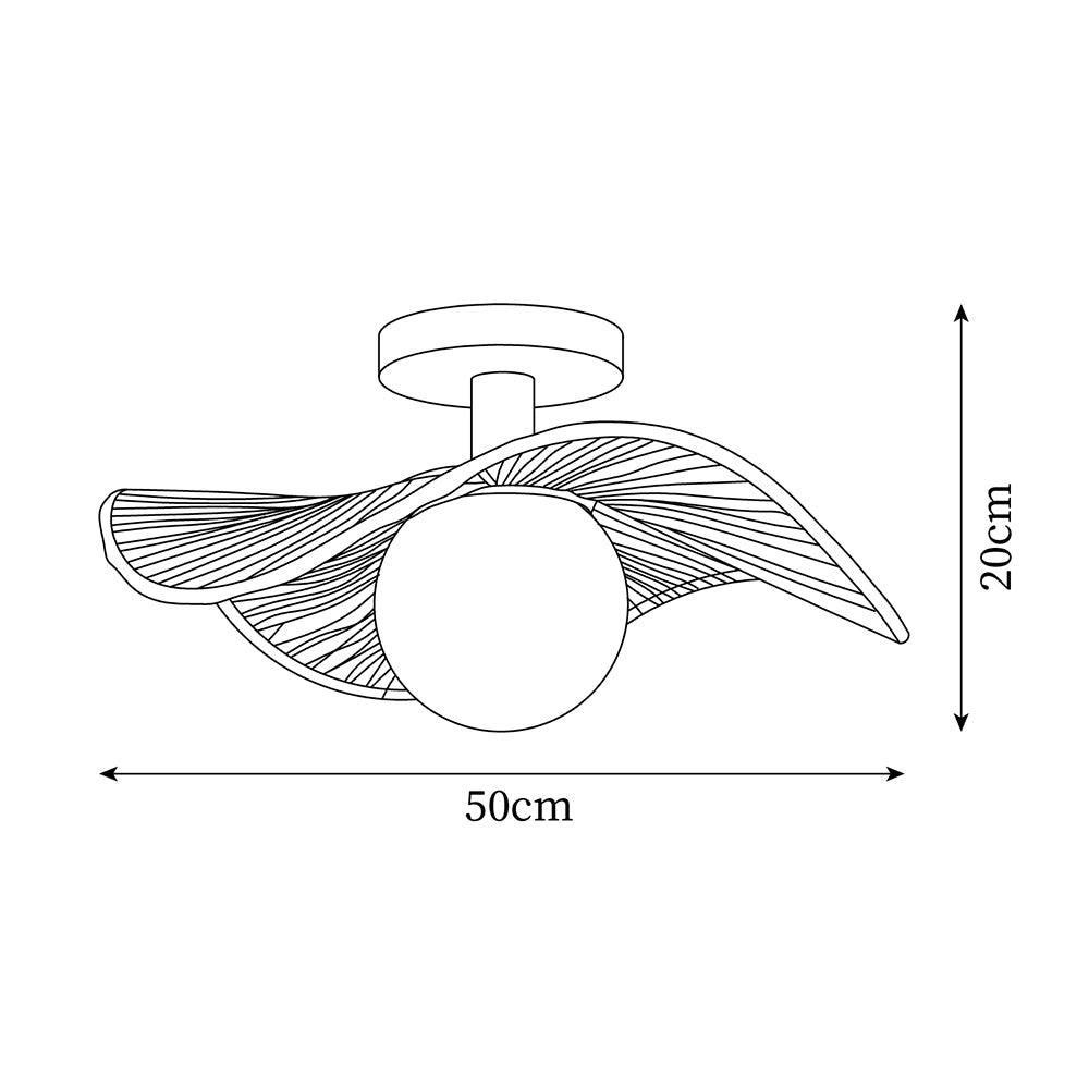 Fynora Woven Semi Flush Ceiling Light