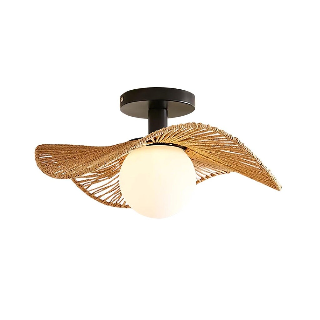 Fynora Woven Semi Flush Ceiling Light