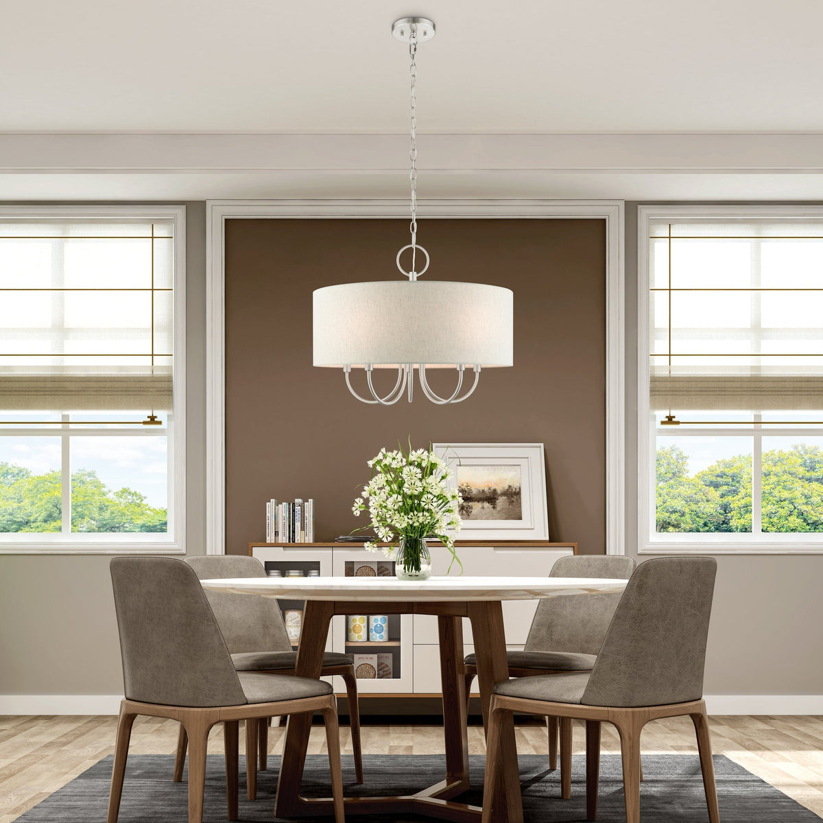 Ovyneth Classic Vintage Drum Fabric Chandelier