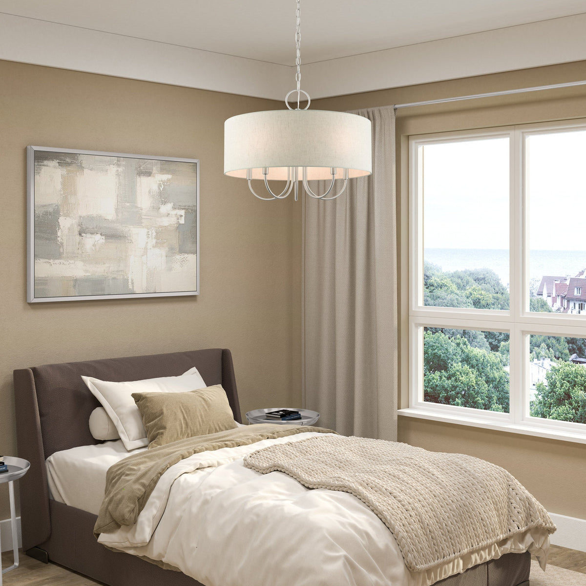 Ovyneth Classic Vintage Drum Fabric Chandelier