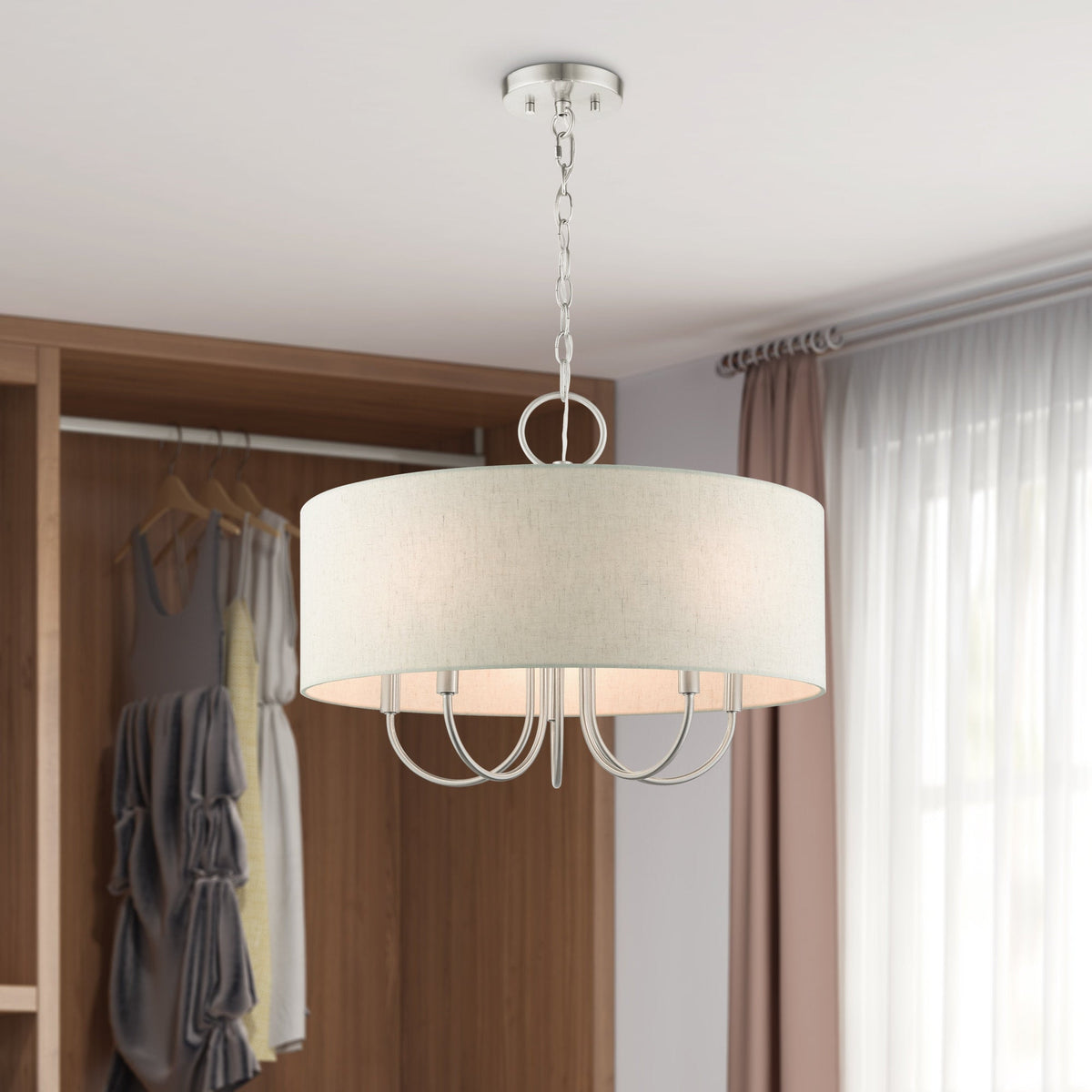 Ovyneth Classic Vintage Drum Fabric Chandelier