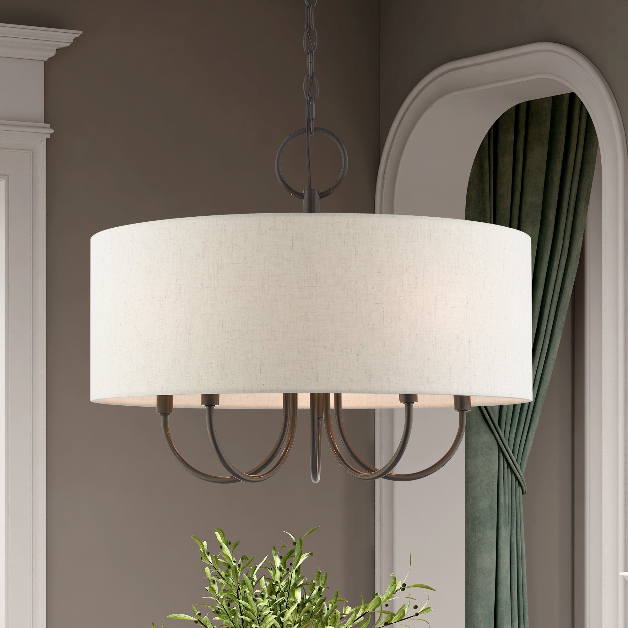 Ovyneth Classic Vintage Drum Fabric Chandelier