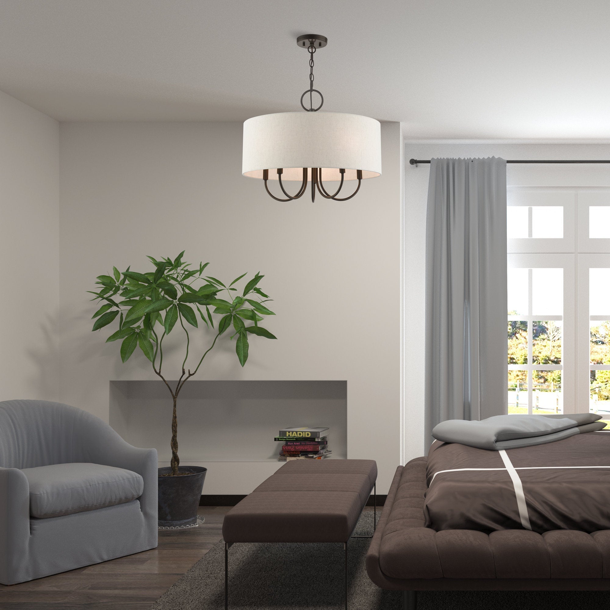 Ovyneth Classic Vintage Drum Fabric Chandelier