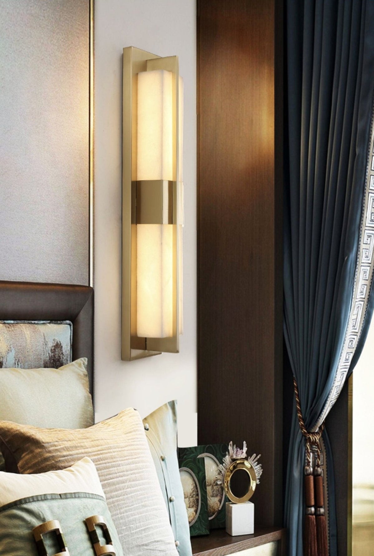 Caspian Alabaster Brass Wall Light