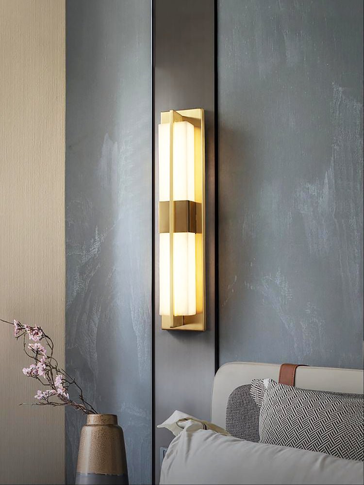 Caspian Alabaster Brass Wall Light