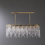 Cathaa Postmodern Luxury Rectangular Icicle Glass Crystal Chandelier