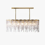 Cathaa Postmodern Luxury Rectangular Icicle Glass Crystal Chandelier