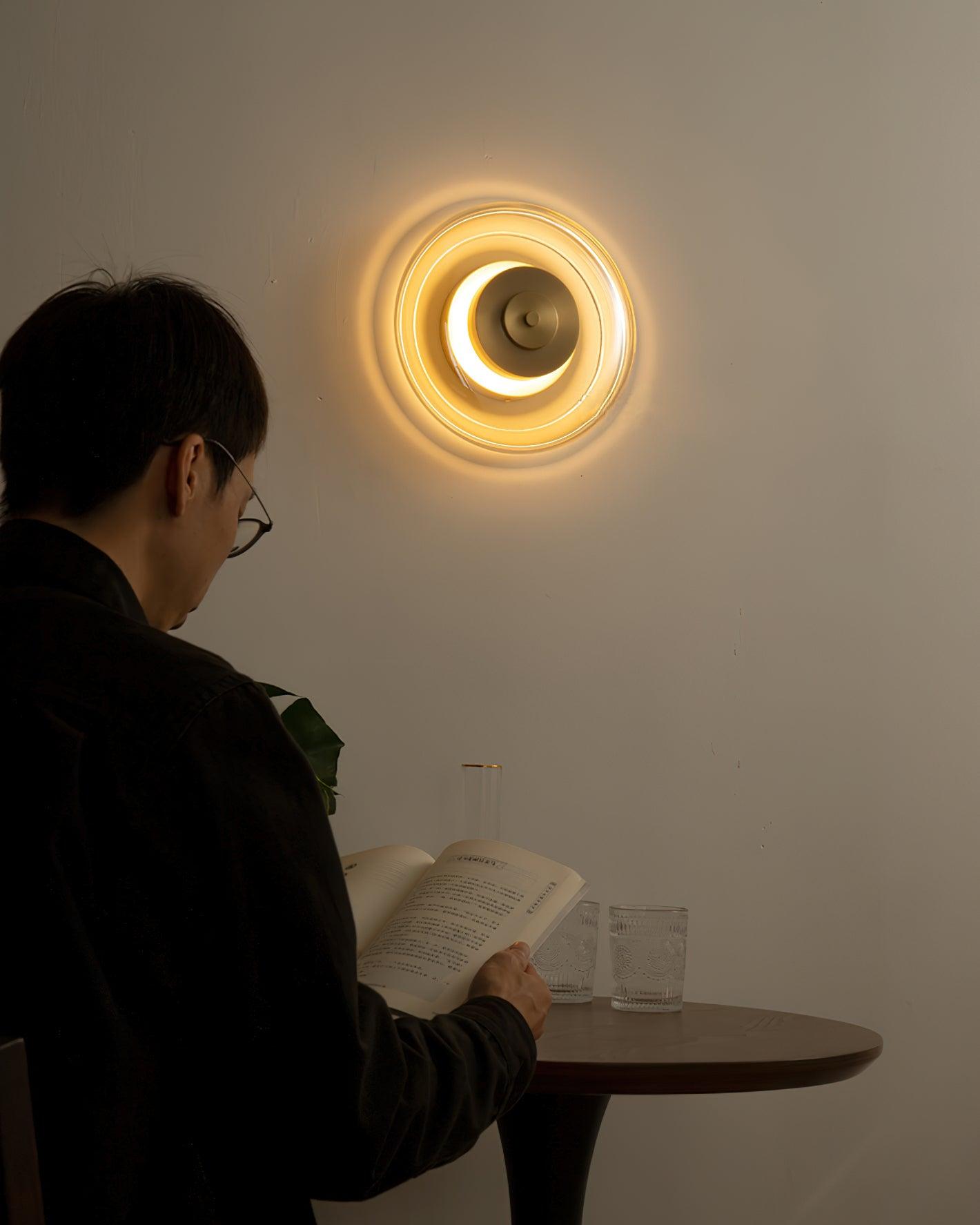 Elysso Brass Circular Wall Lamp