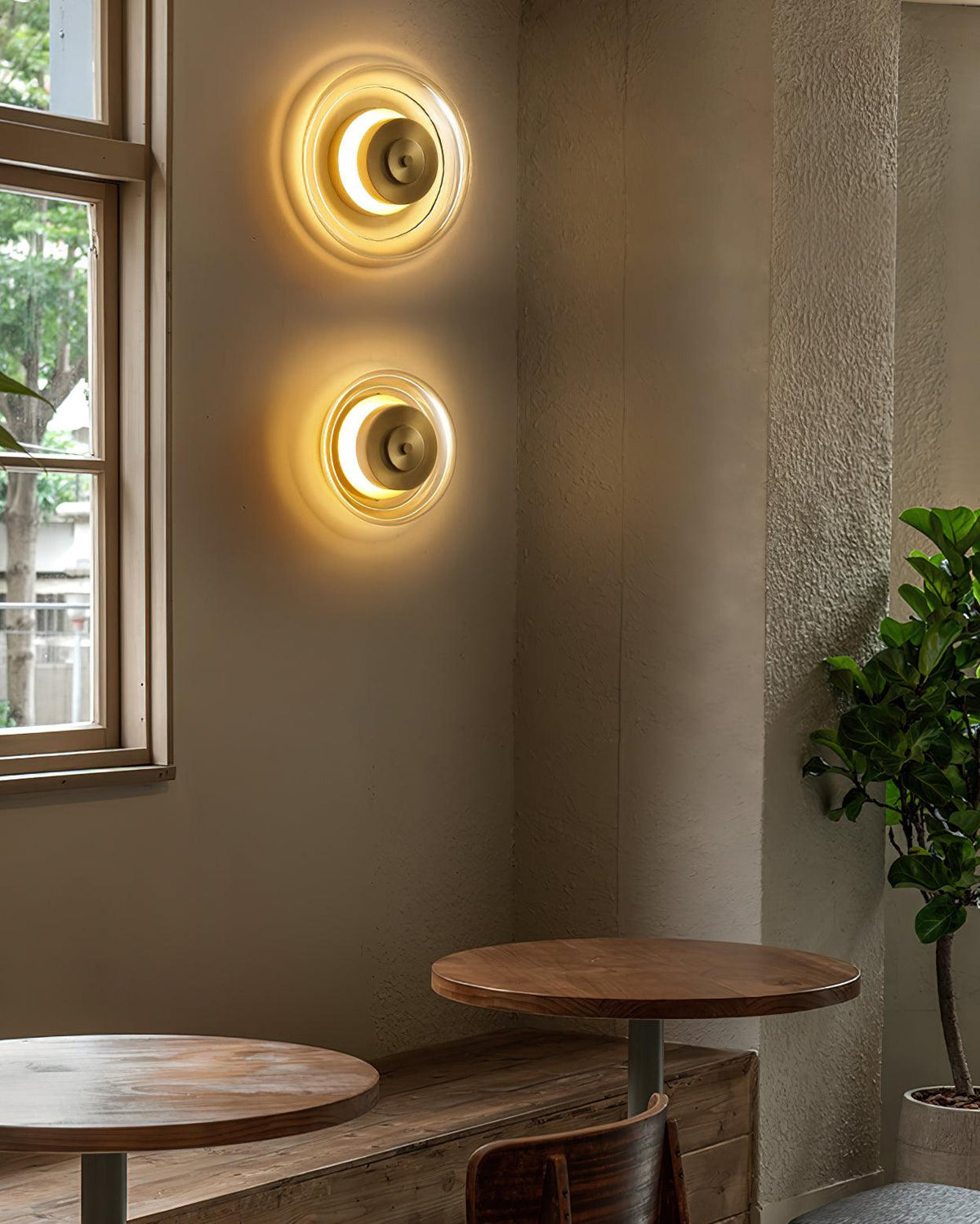 Elysso Brass Circular Wall Lamp