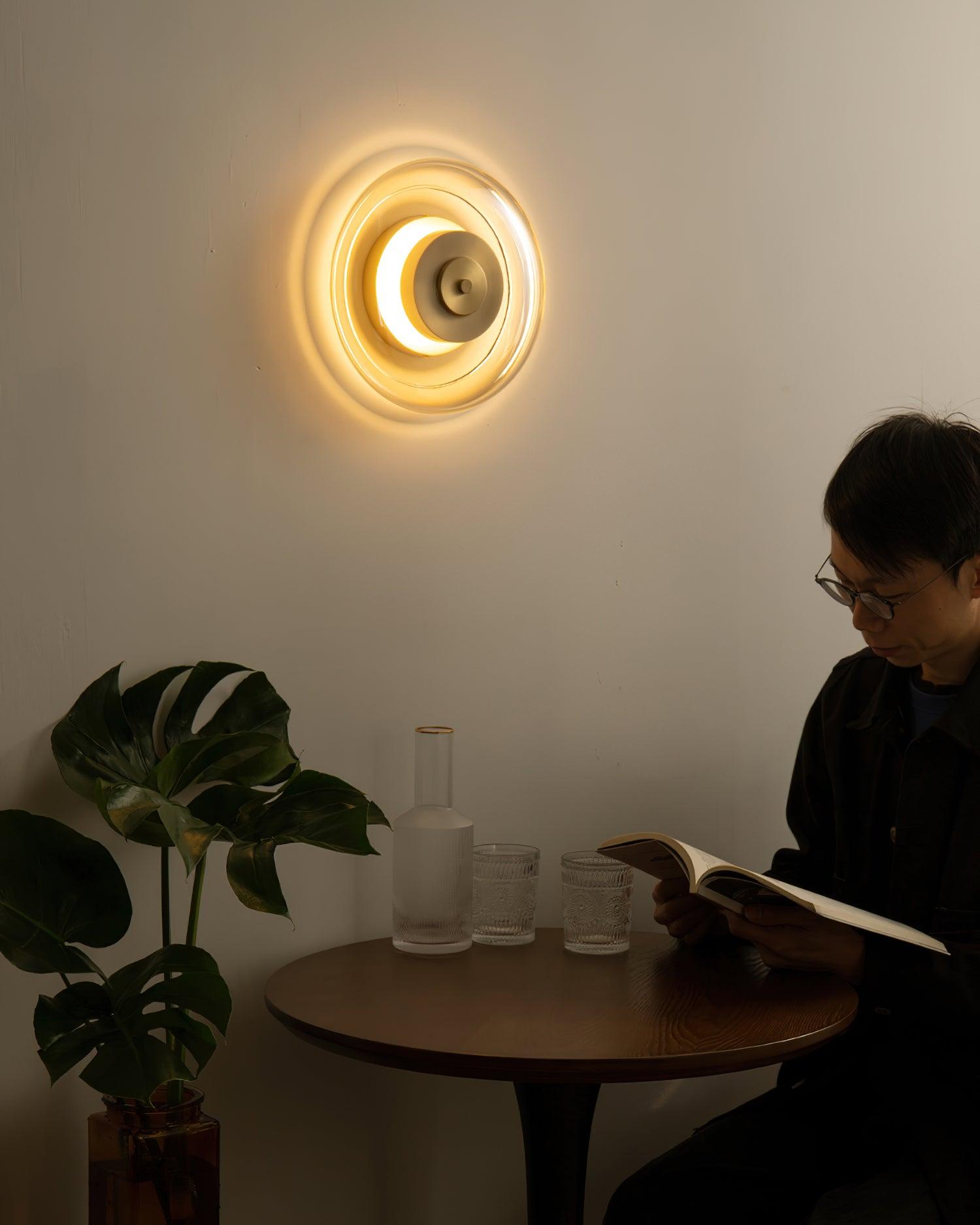 Elysso Brass Circular Wall Lamp