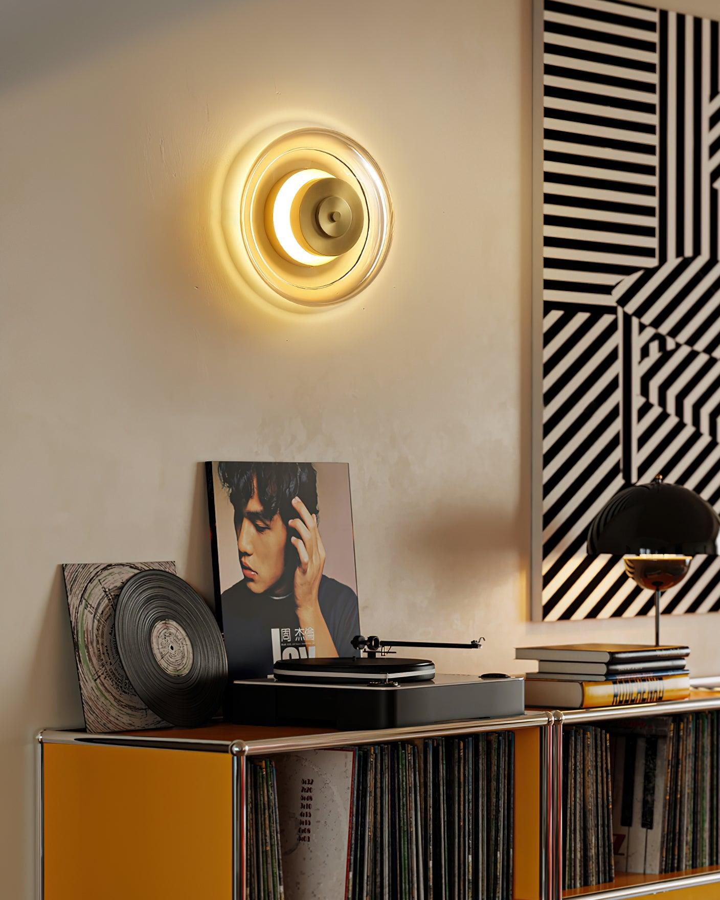 Elysso Brass Circular Wall Lamp