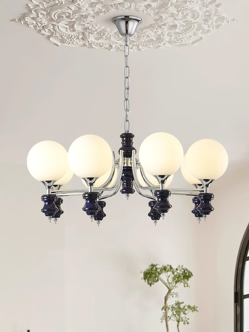 Aurora Chandelier Regal Orb Frosted