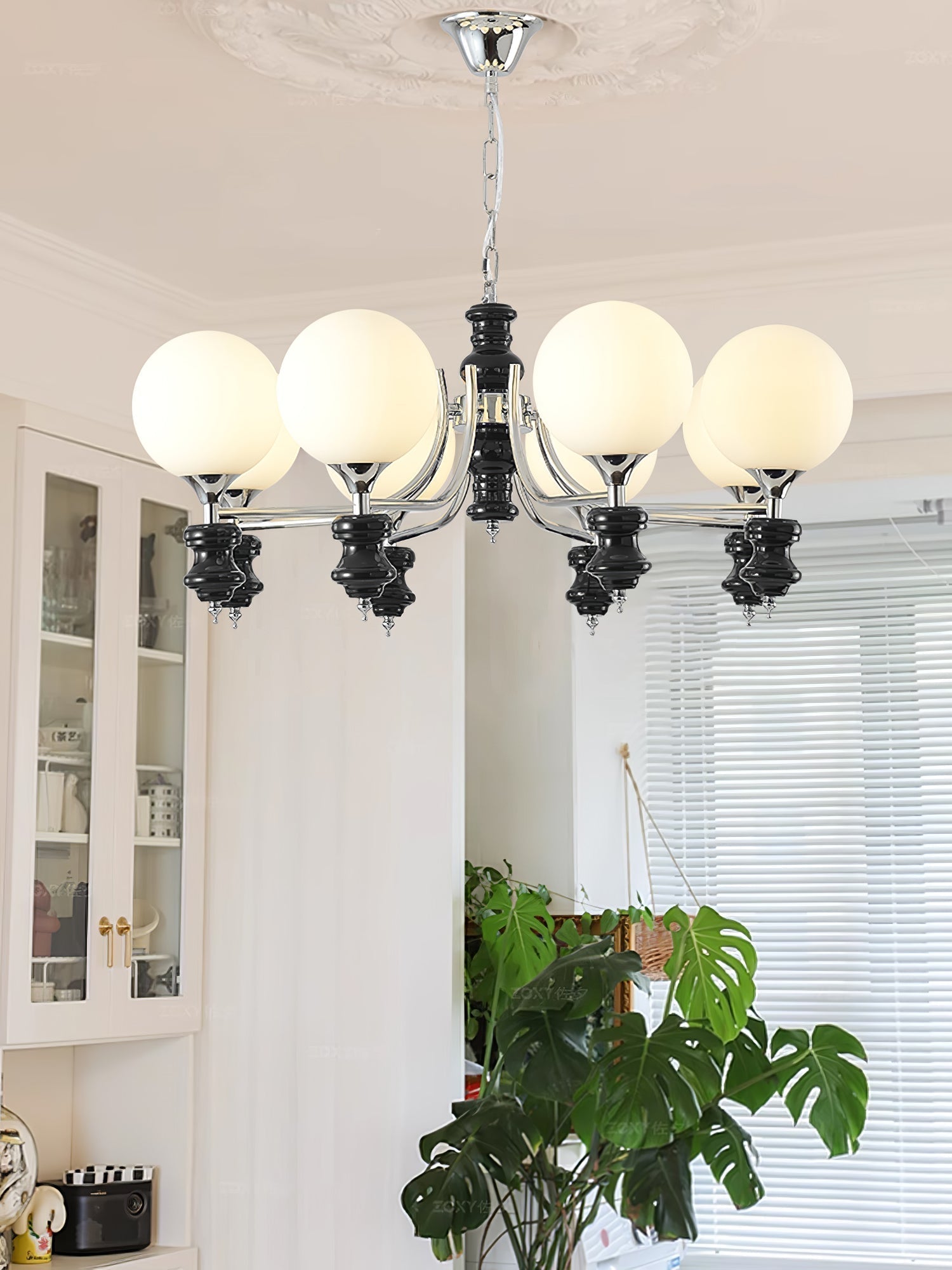 Aurora Chandelier Regal Orb Frosted