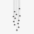 Solara Pendant Lamp Steel Glass Multi Drop Minimalist Staircase