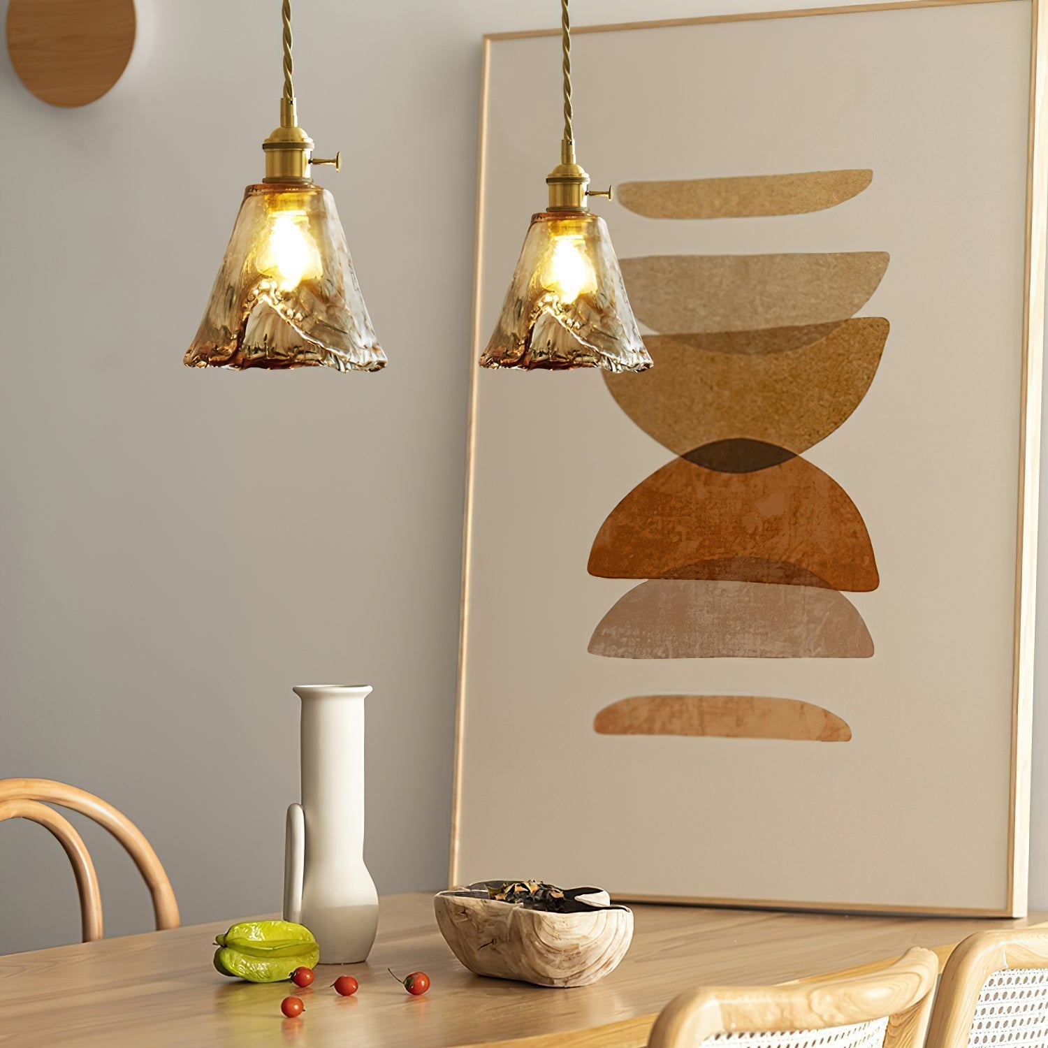 Amberlyn Vintage Amber Glass Pendant Light