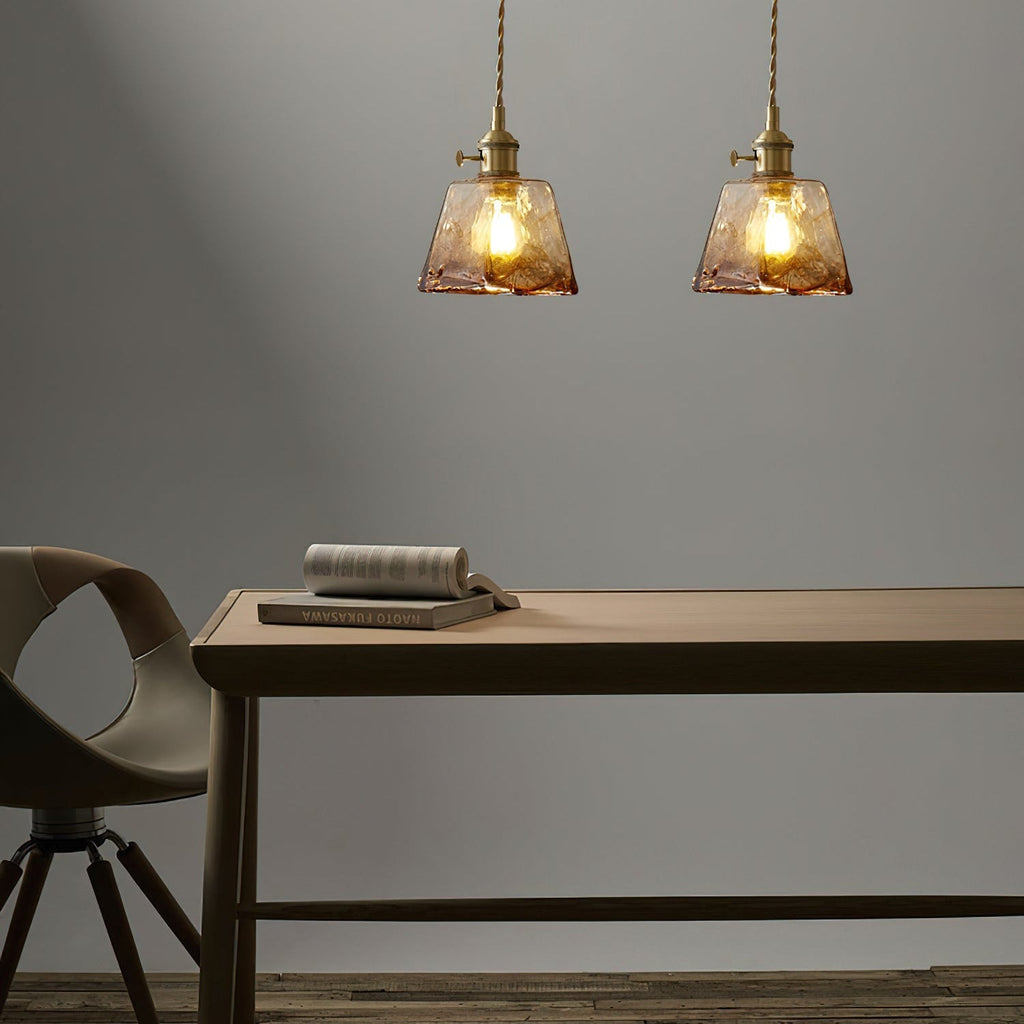 Amberlyn Vintage Amber Glass Pendant Light