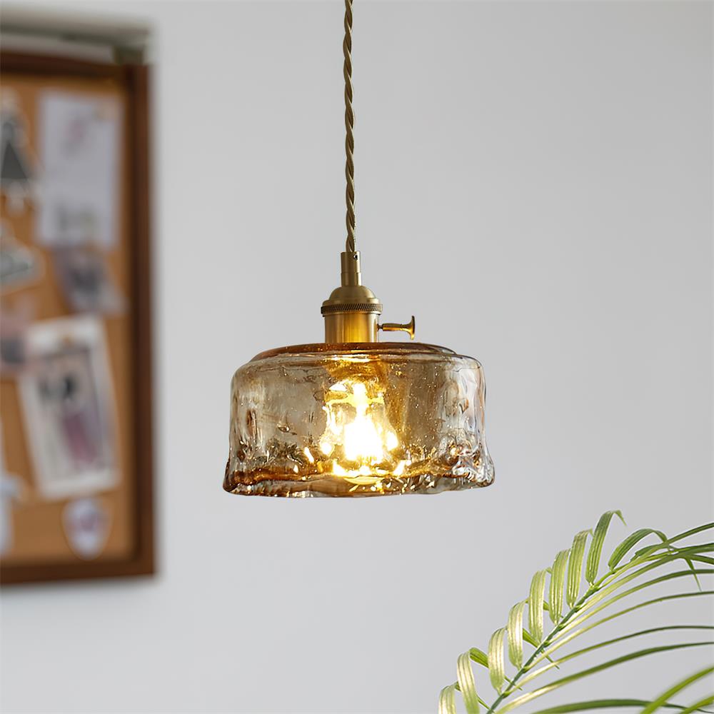 Amberlyn Vintage Amber Glass Pendant Light