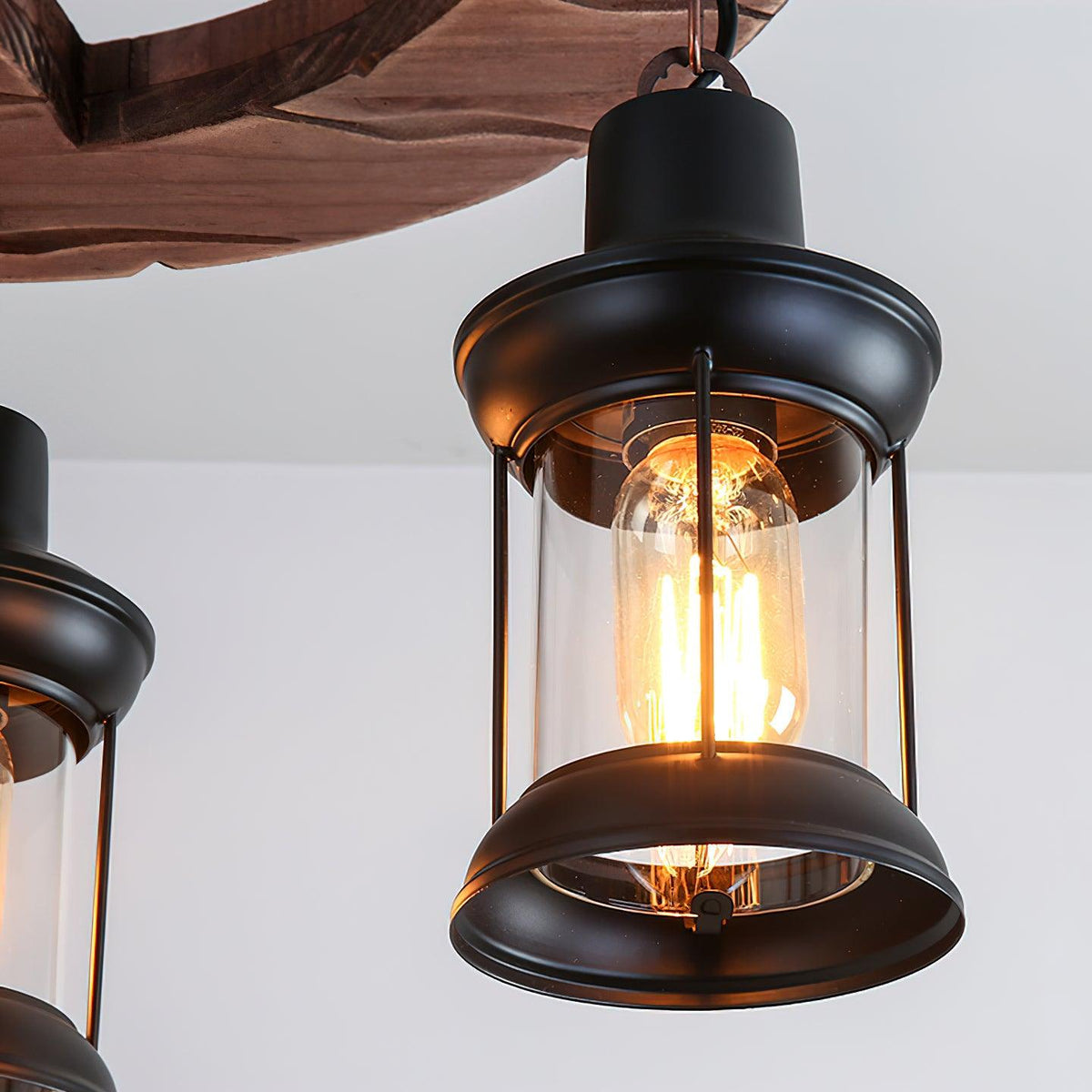 Aurora Chandelier Boat Wood Vintage