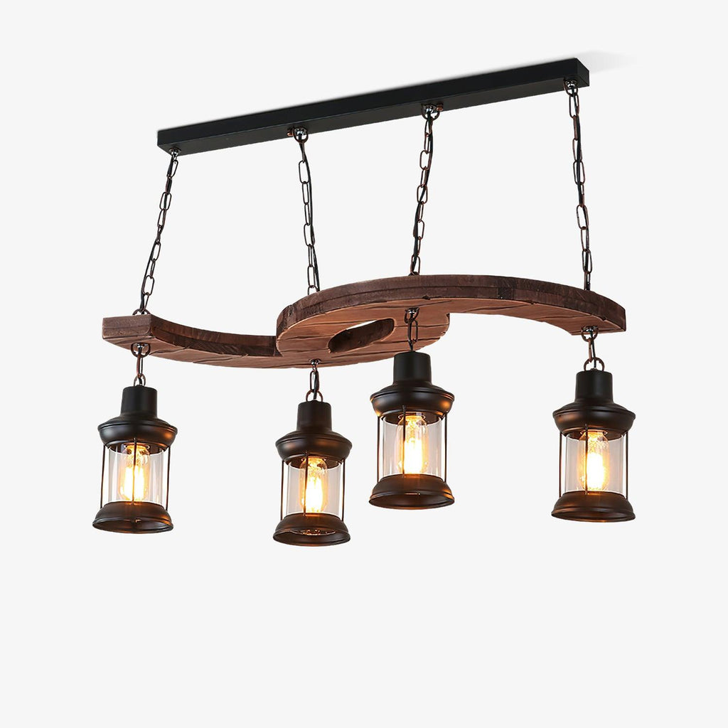 Aurora Chandelier Boat Wood Vintage