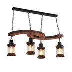 Aurora Chandelier Boat Wood Vintage